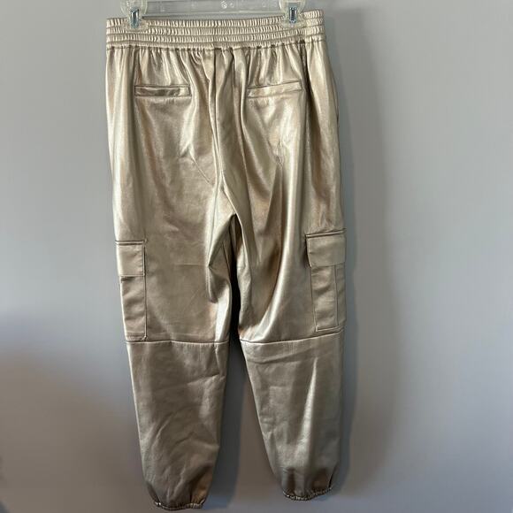 Generation Love Anthropologie Aidan Metallic Vegan Leather Jogger Pants Large - Picture 4 of 15